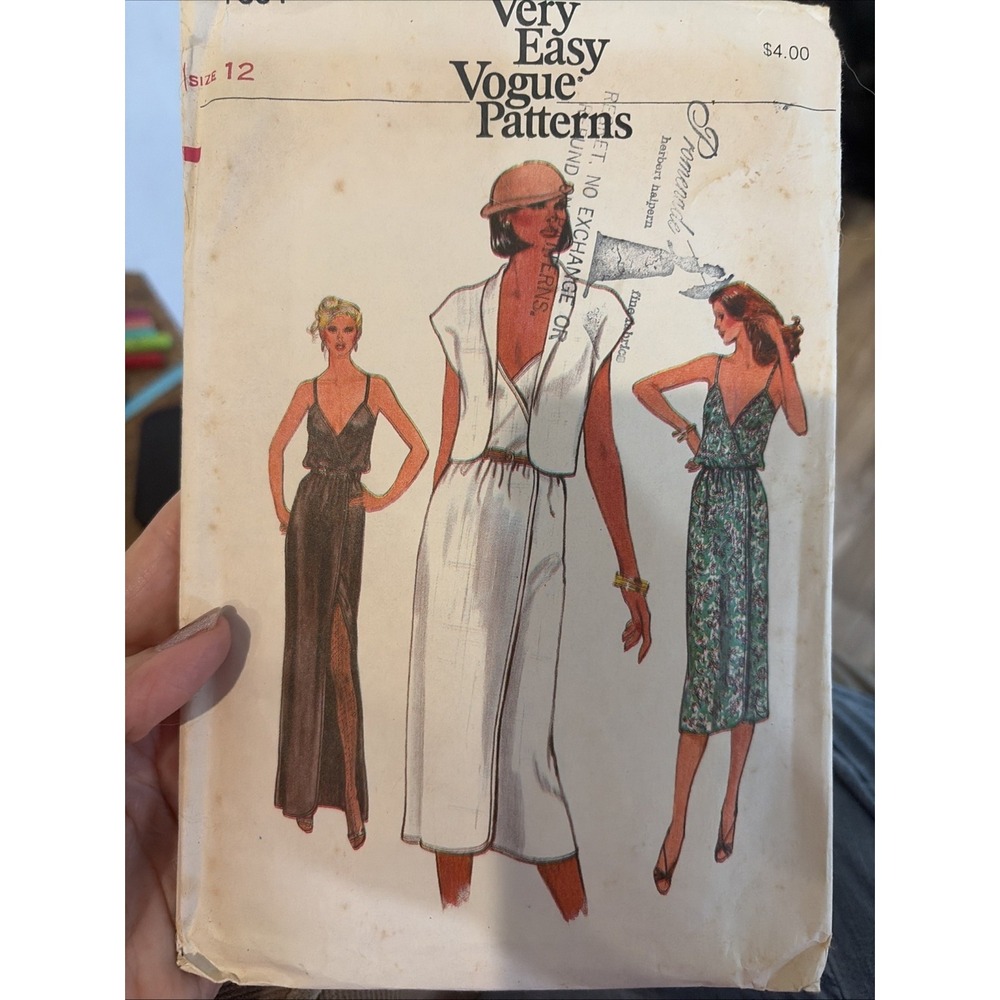 Vintage 1990s Vogue Sewing Pattern 7334 Dress and Jacket Size 12 Uncut
